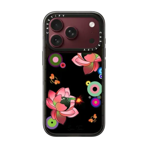 PINK FLOWER BOMB IPHONE CASE BY SUE TSAI - iPhone 18 Pro - Impact Case MagSafe Compatible - Glossy