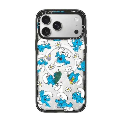 The Smurfs Jumbled Pattern Case - iPhone 17 Pro Max - Impact Case MagSafe Compatible