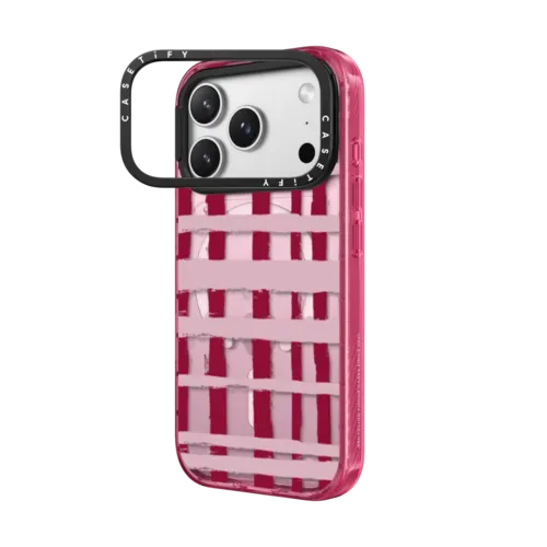 Berry Stripes - iPhone 17 Pro Max - Impact Ring Stand Case MagSafe Compatible