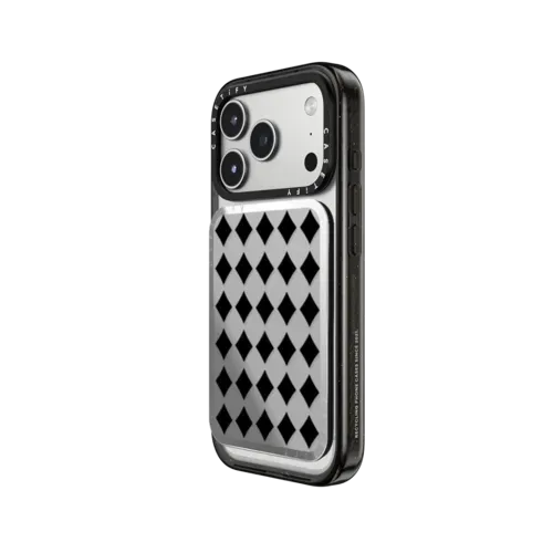 Black Checks - Snappy Cardholder Stand - Snappy Mirror Cardholder Stand MagSafe Compatible