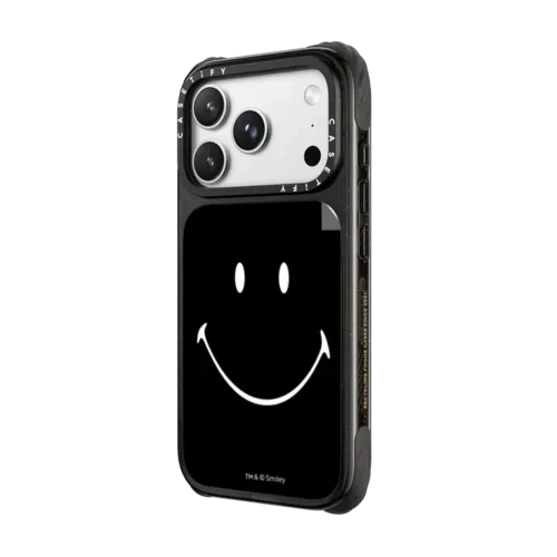Original Smiley Phone Case - Black Edition - iPhone 18 Pro Max - Ultra Impact Case MagSafe Compatible - Glossy