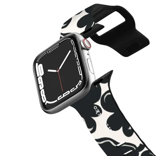 Marimekko Kukasta Kukkaan (Black & White) Watch Band - Apple Watch Series 7-9 (45mm) - Impact Band